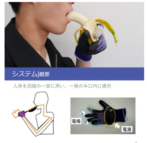 Prototyping of glove that turns metallic tableware into electric taste devices