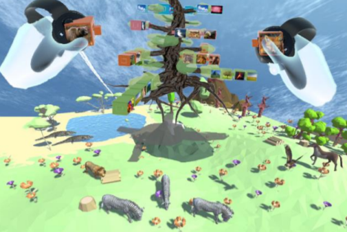 VR safari park: a concept-based world building interface using blocks and world tree