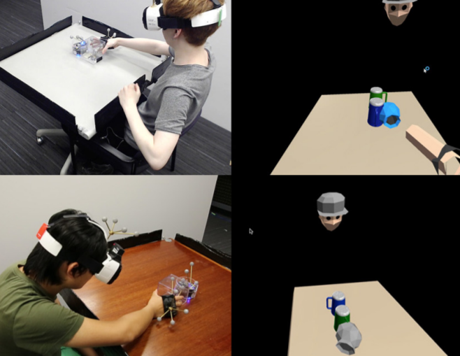 Robotic Haptic Proxies for Collaborative Virtual Reality
