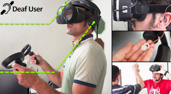EarVR: Using ear haptics in virtual reality for deaf and Hard-of-Hearing people