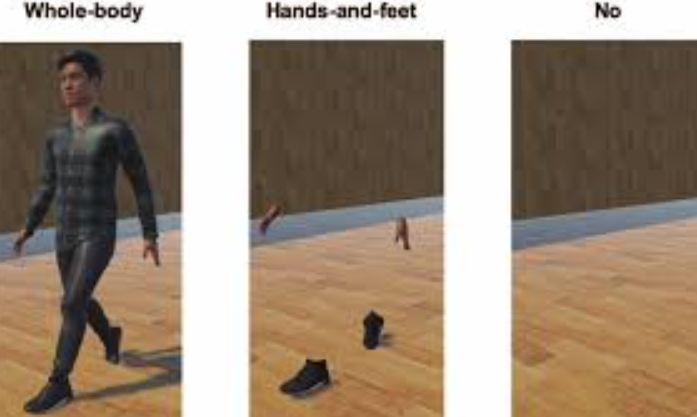 Perception of Walking Self-body Avatar Enhances Virtual-walking Sensation
