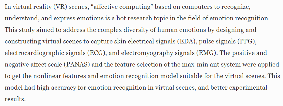 Users’ Emotion Recognition in Virtual Scenes Based on Physiological Features