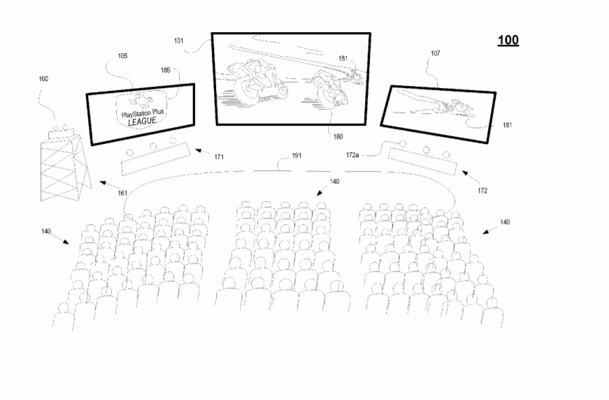 Sony Patent | Spectator View Into An Interactive Gaming World Showcased In A Live Event Held In A Real-World Venue