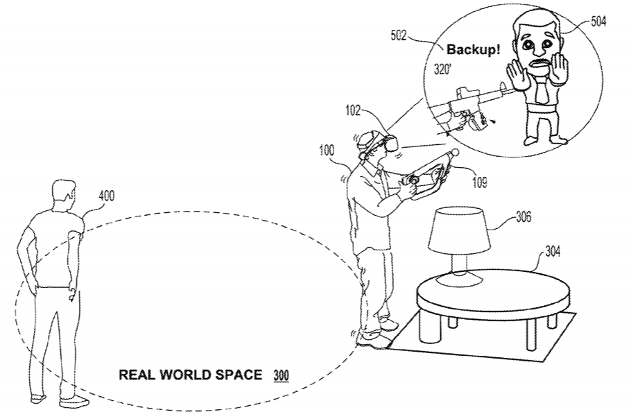 Sony Patent | Methods For Providing Interactive Content In A Virtual Reality Scene To Guide An Hmd User To Safety Within A Real World Space