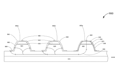 Facebook Patent | 3-d structure for increasing contact surface area for leds